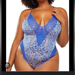 Savage x Fenty Blue Leopard Bodysuit - 1X